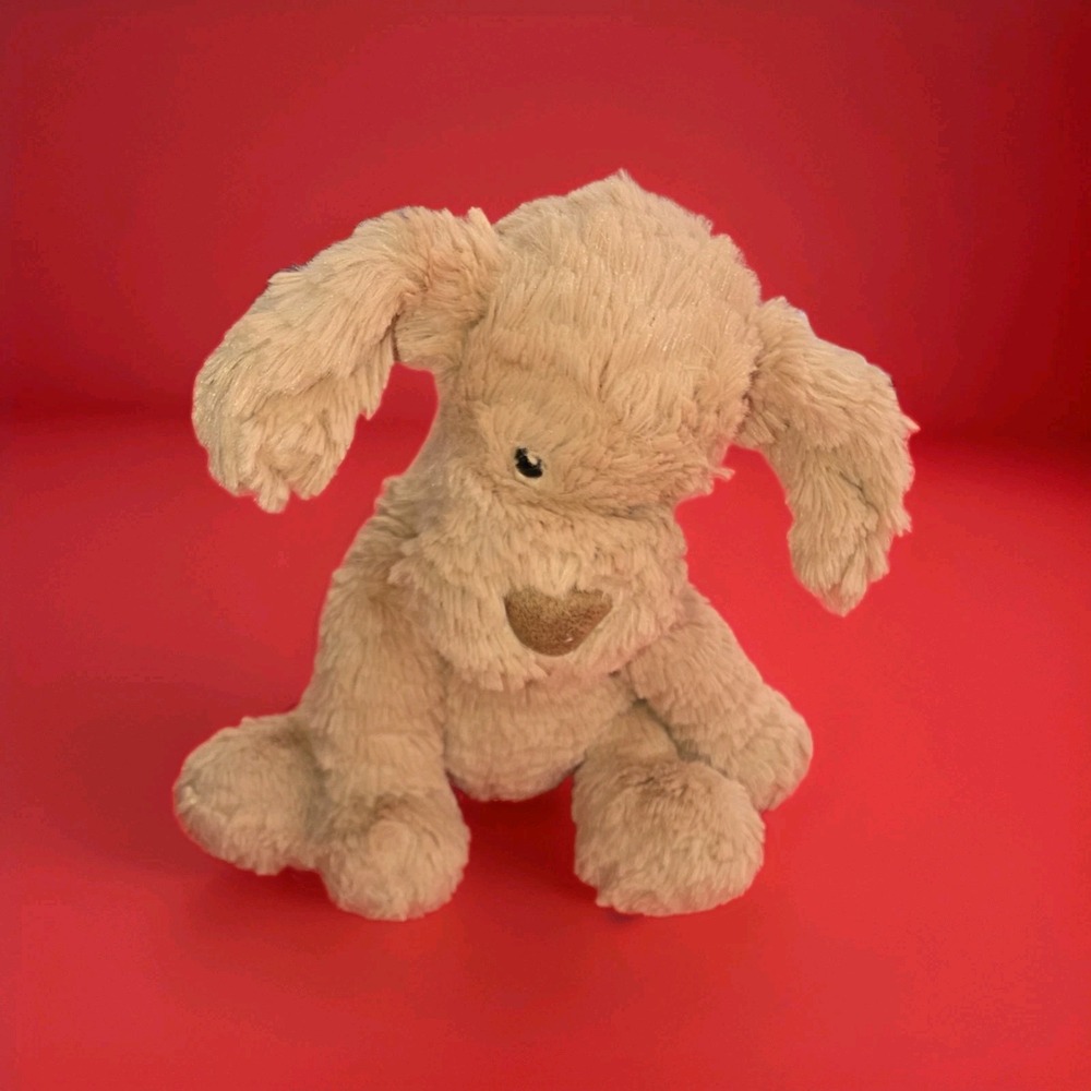 Jellycat Fuddlewuddle Puppy Plush Unisex Medium Tan Good Rippled Fur Dog